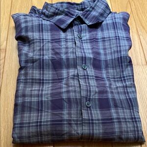 John Varvatos in M Men's Purple Plaid Shirt